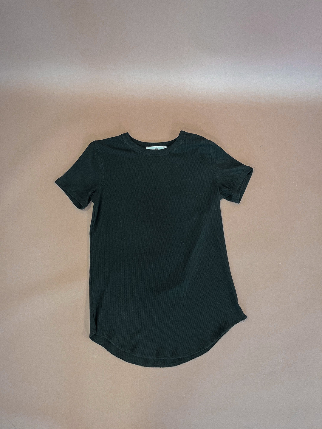 Best Basic Ribbed Tee Shirt, Black