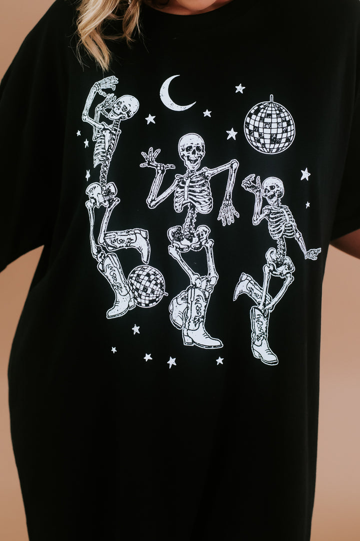 Dancing Cowboy Skeleton Tee, Black