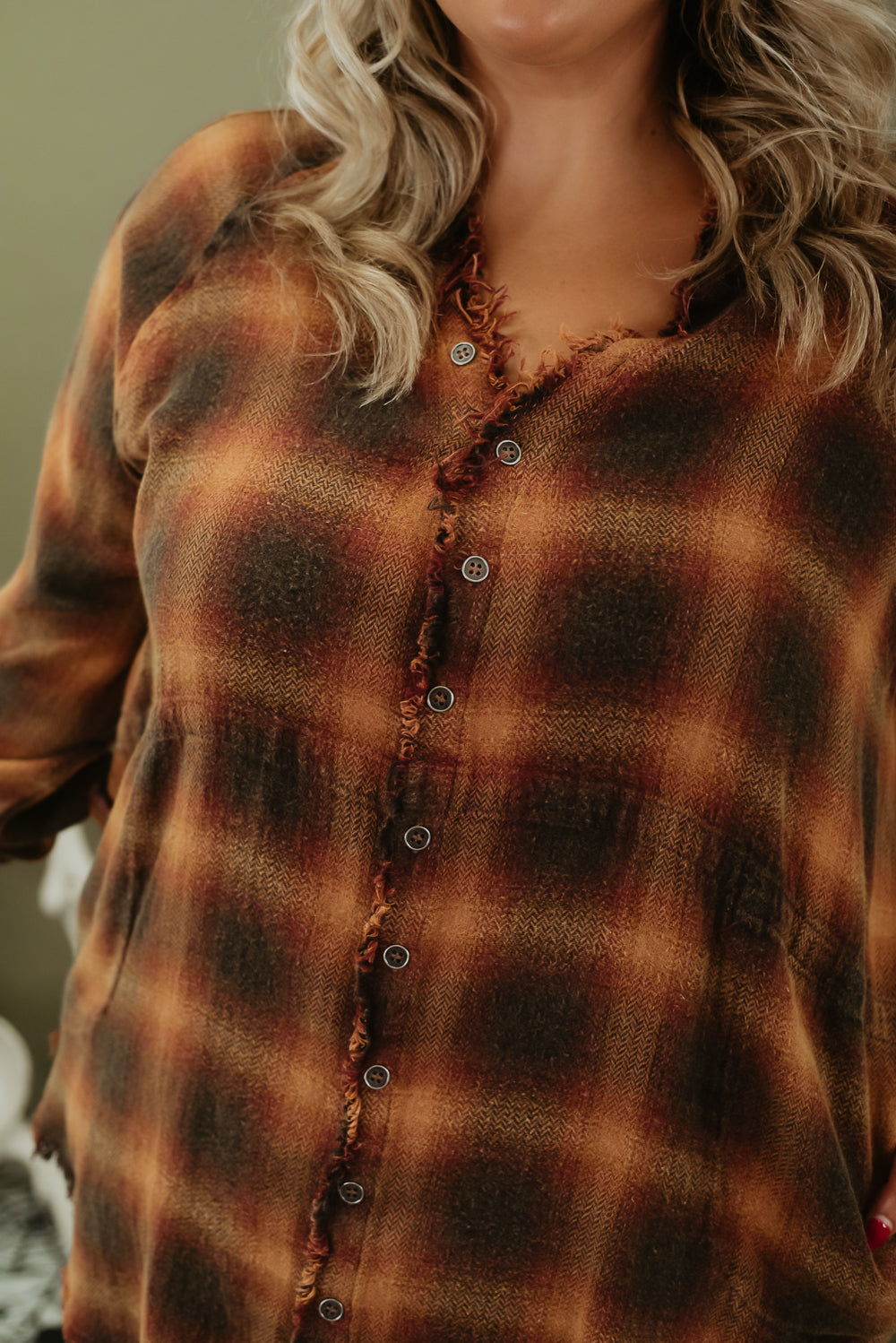 Everyday Chic Boutique Forever in Flannel, Orange Small