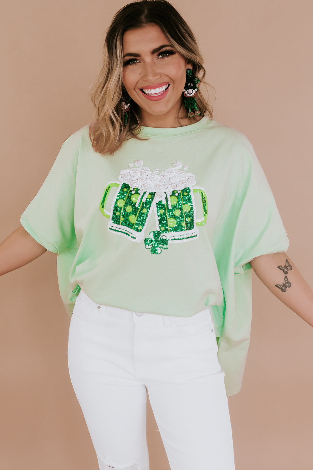 St.Patricks Day Sequin Top, Green