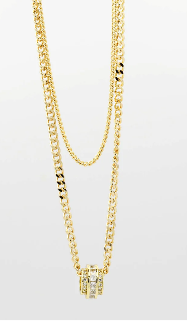 Treasure Jewels: Cathy Crystal Necklace Gold