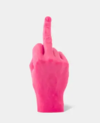 Hand Gesture Candle, Middle Finger Pink