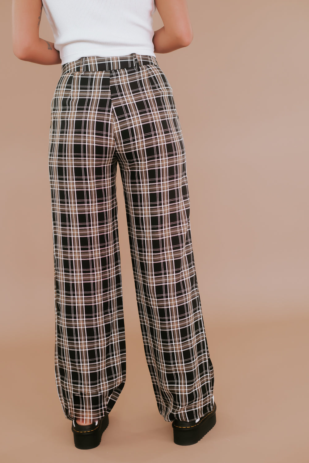 Streetwear Plaid Pant, Black