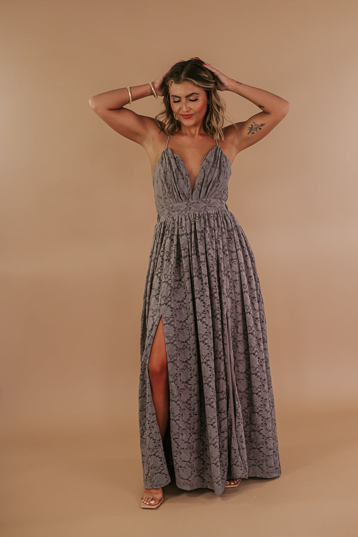 ECB Exclusive: Layla Lace Maxi Dress, Taupe