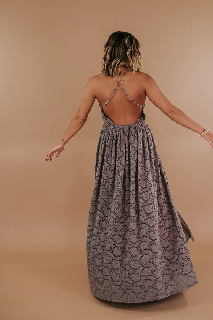 ECB Exclusive: Layla Lace Maxi Dress, Taupe