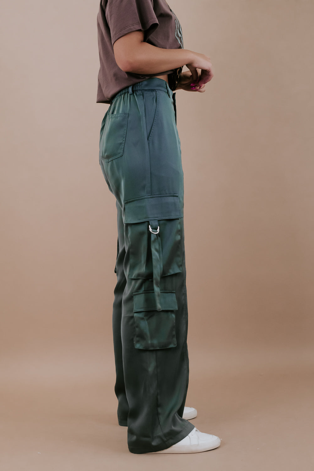 Silk Cargo Pants, Olive – Everyday Chic Boutique