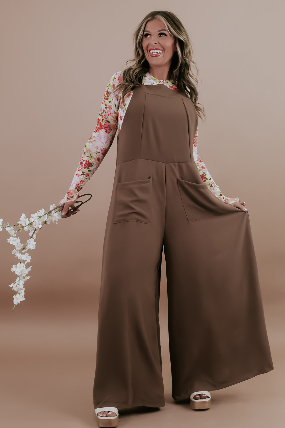 To The Tropics Jumpsuit, Taupe – Everyday Chic Boutique
