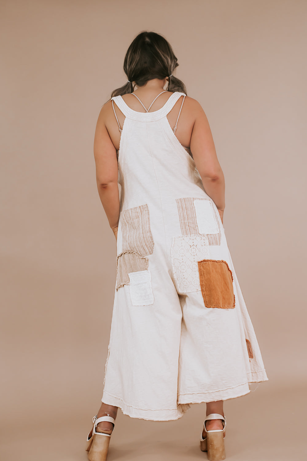 Oli & Hali: Boho Patchwork Jumpsuit, Cream