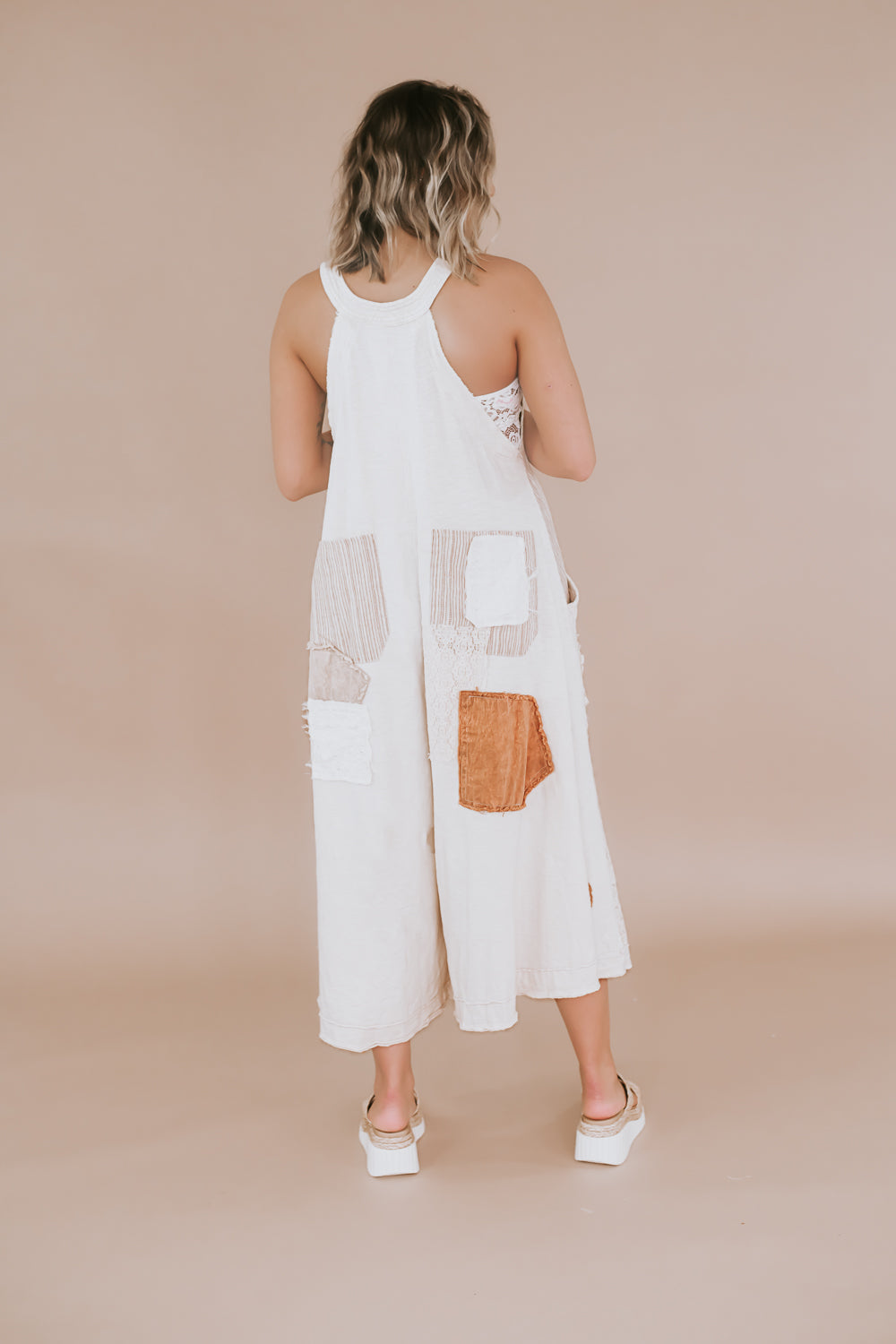 Oli & Hali: Boho Patchwork Jumpsuit, Cream