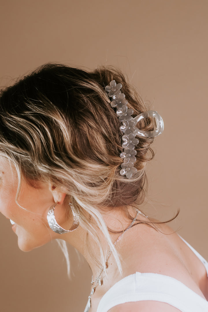 Clear Floral Hair Clip