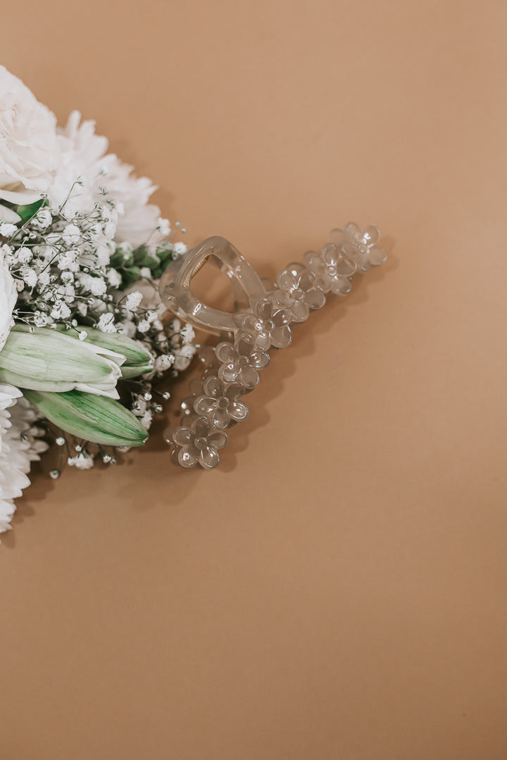 Clear Floral Hair Clip