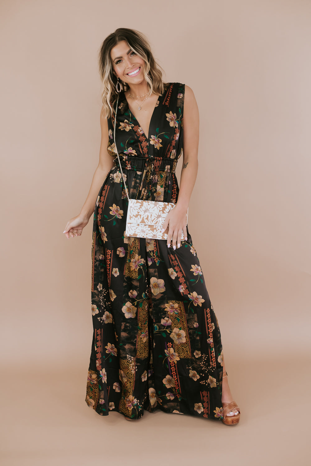 Floral Print Get Into It Jumpsuit