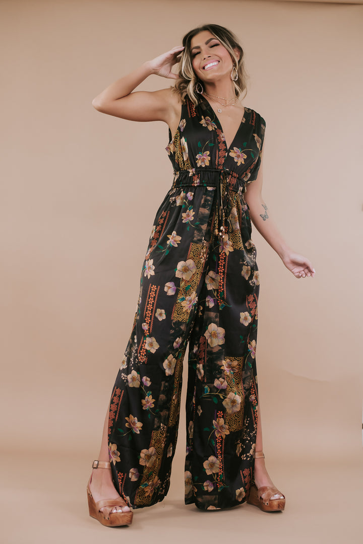 Floral Print Get Into It Jumpsuit