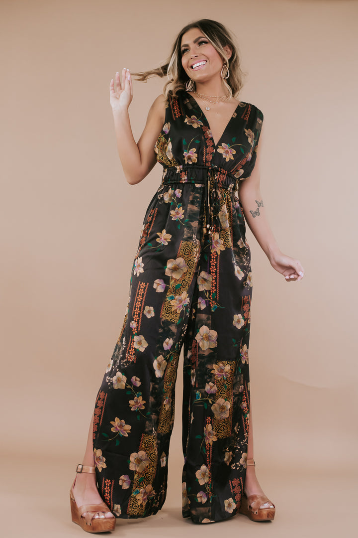 Floral Print Get Into It Jumpsuit