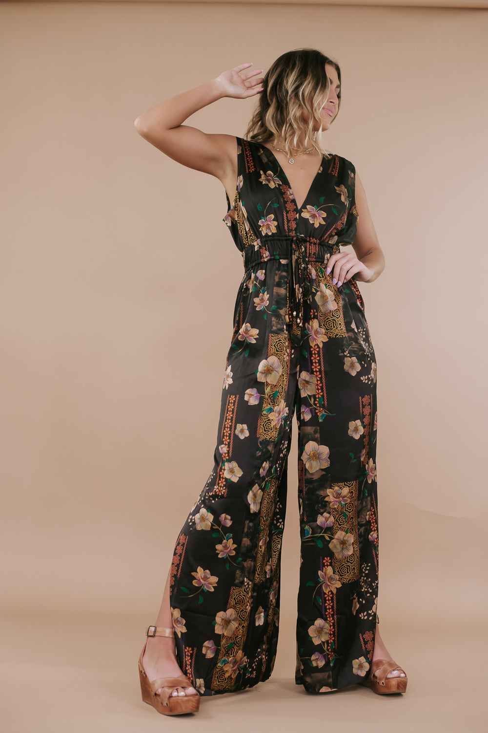 Floral Print Get Into It Jumpsuit