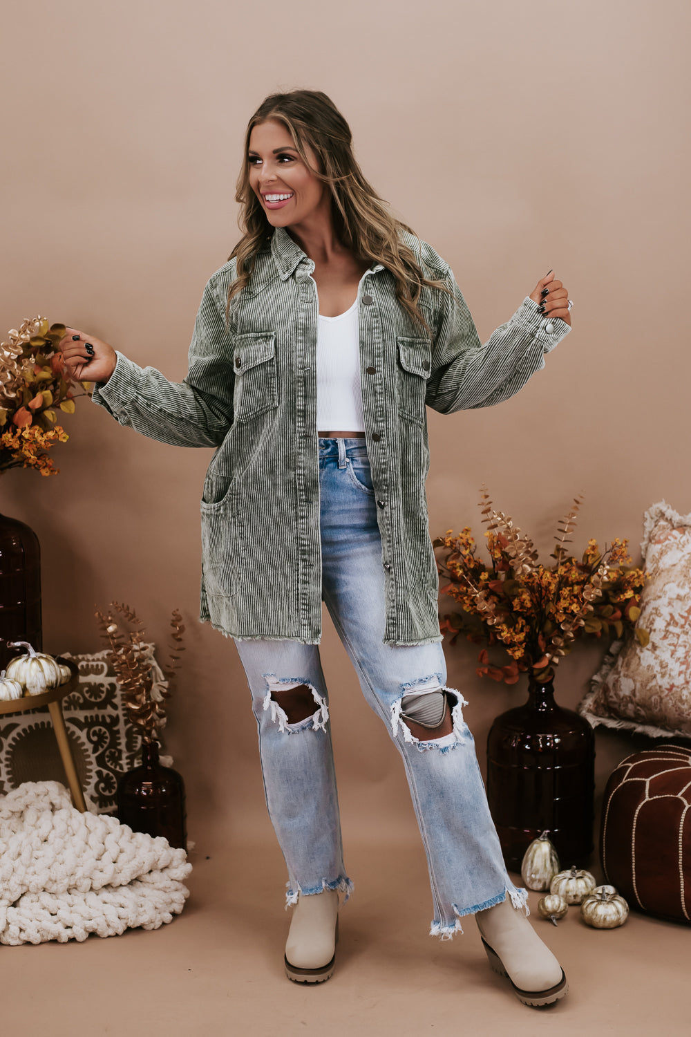 Colbie Corduroy Jacket, Olive – Everyday Chic Boutique