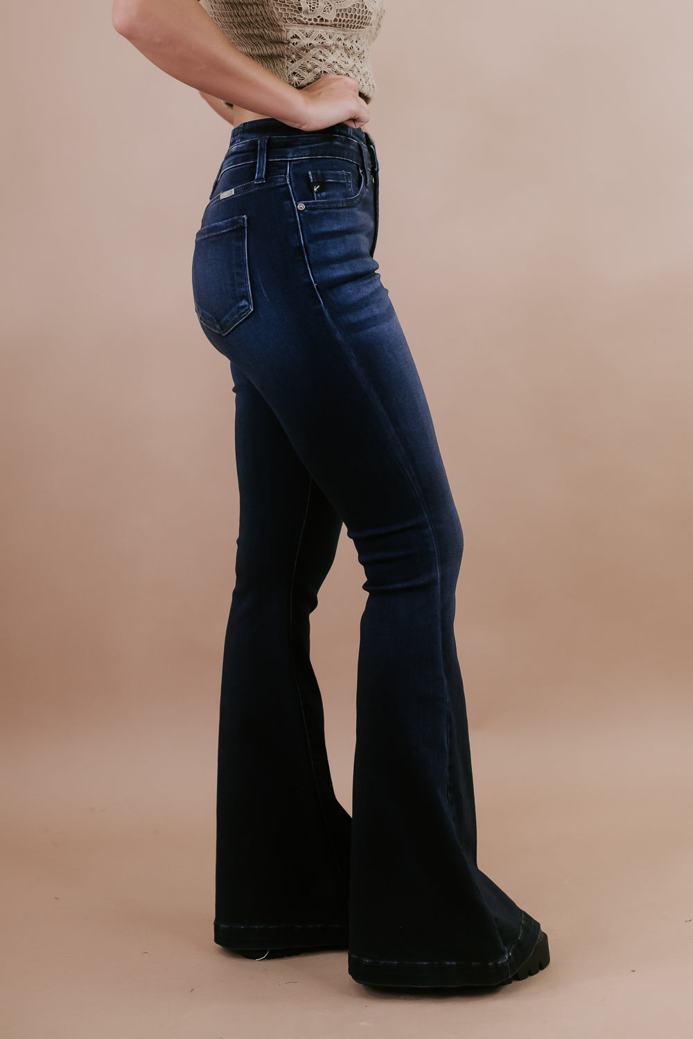 KanCan High Rise Super Flare Stretch Jean - Women's Jeans in Dark