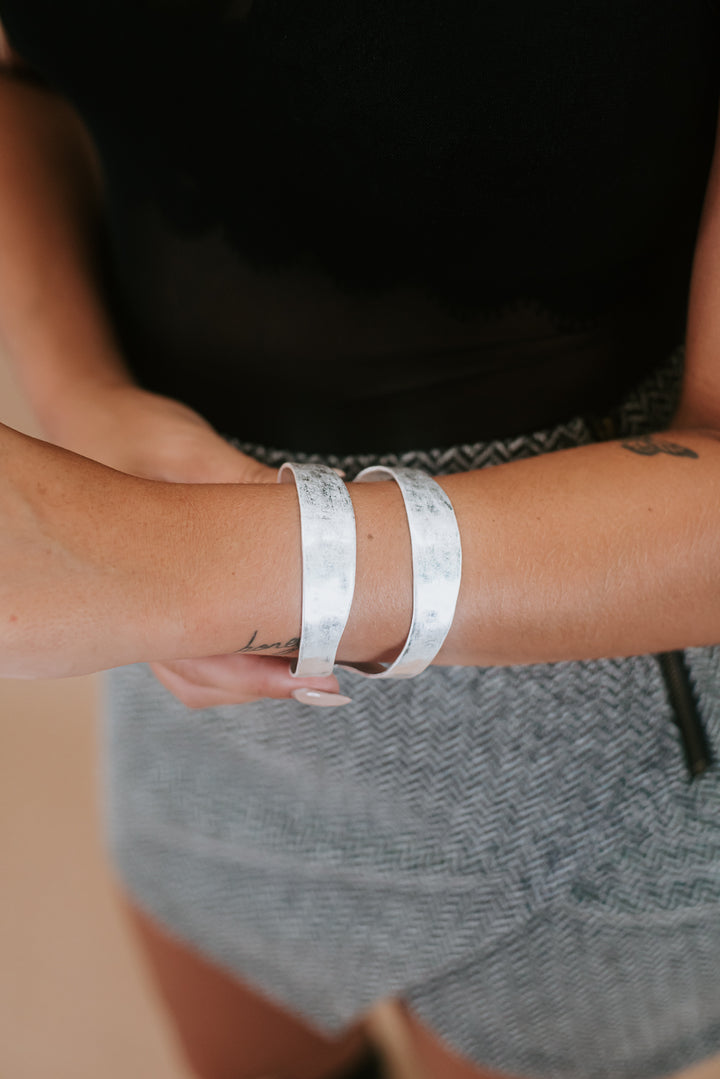 Hammered Cuff Bangle Bracelet