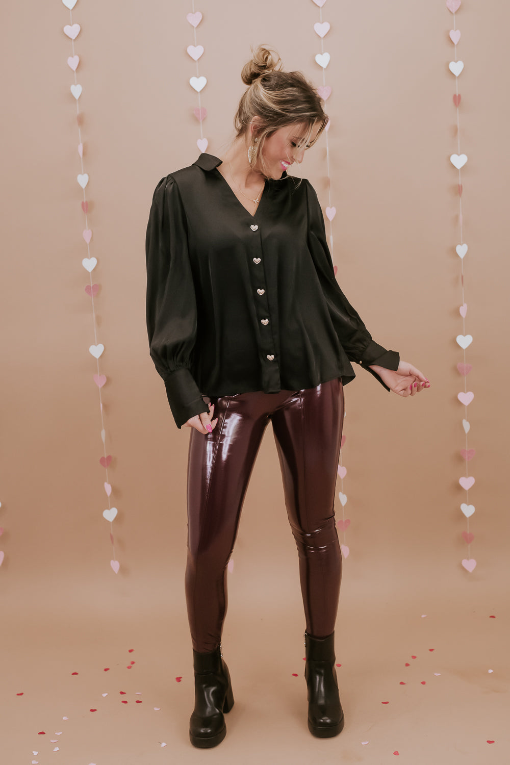 Spanx Faux Patent Leather Leggings Ruby Red Burgundy Medium New