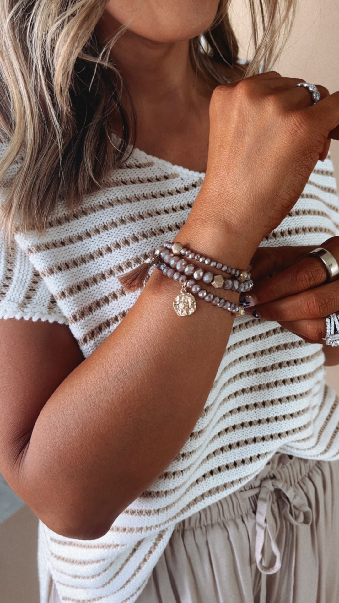 Level Up Bracelet Stack, Mauve