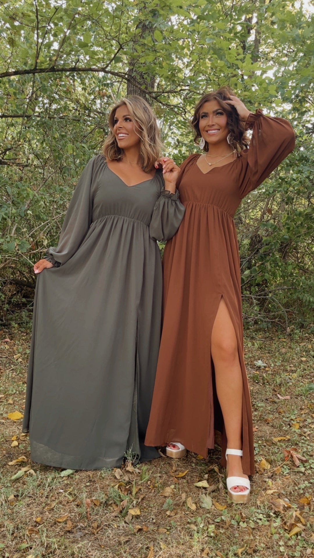 PREORDER 10.7.24 ECB Exclusive: Timeless Romantic Chiffon Maxi Dress, Brown