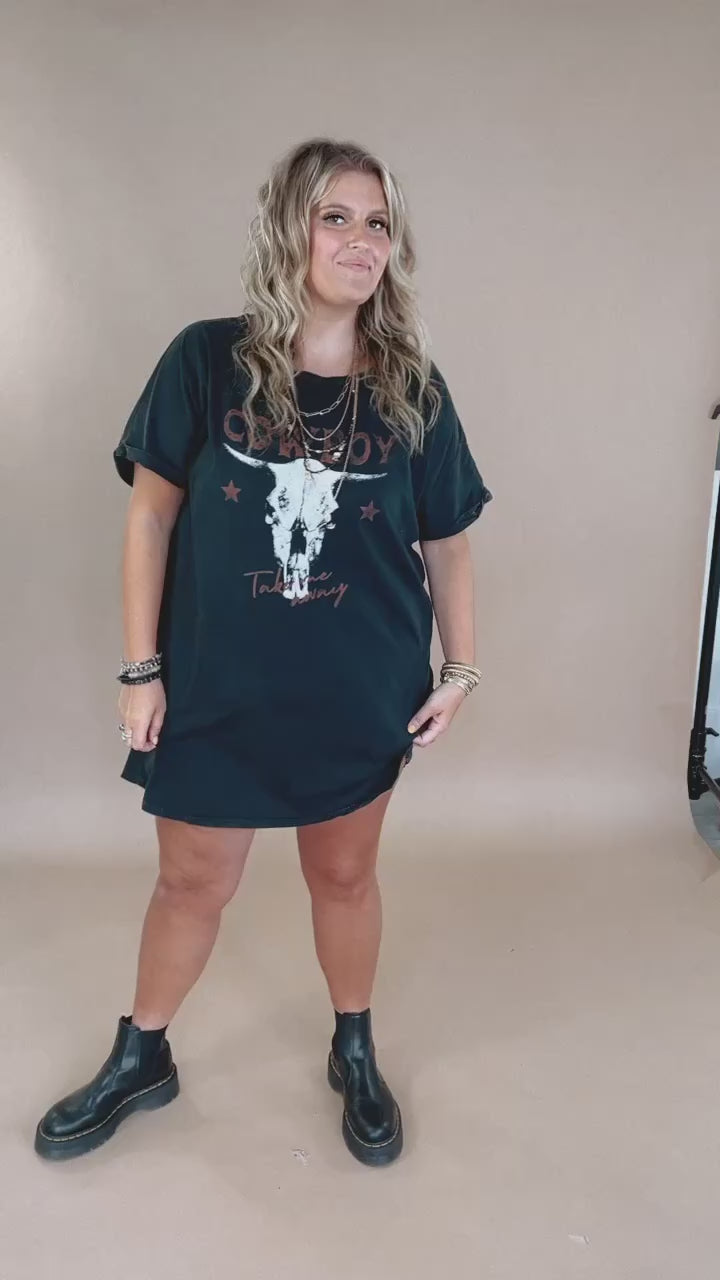 Cowboy Take Me Away Graphic Tee Dress