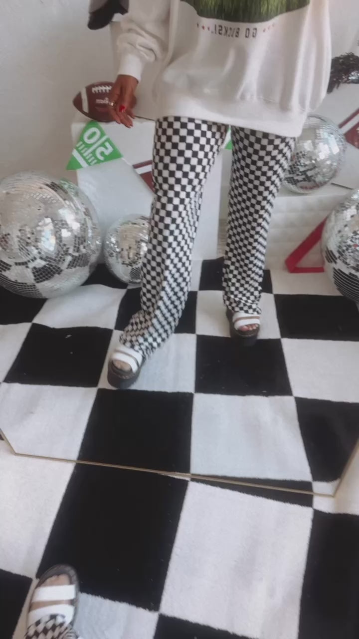 ECB Exclusive : Kickin' It Checkered Pant, White/Black PREORDER shipping 10.1.24