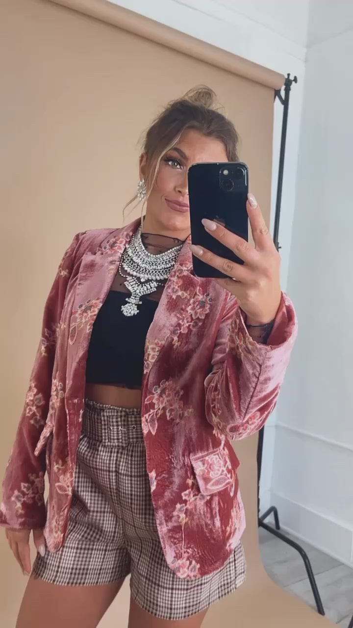 Floral Velvet Blazer