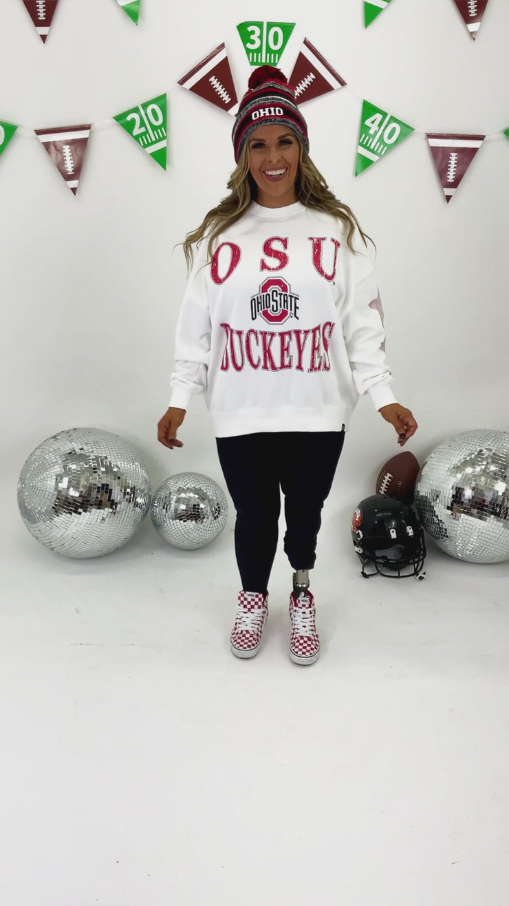 Ohio State Wynn Star Sleeve Oversized Crew