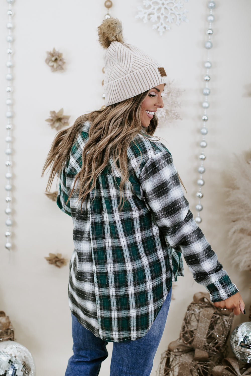 Everyday Chic Boutique Dip Dyed Button Up Flannel, Red Small