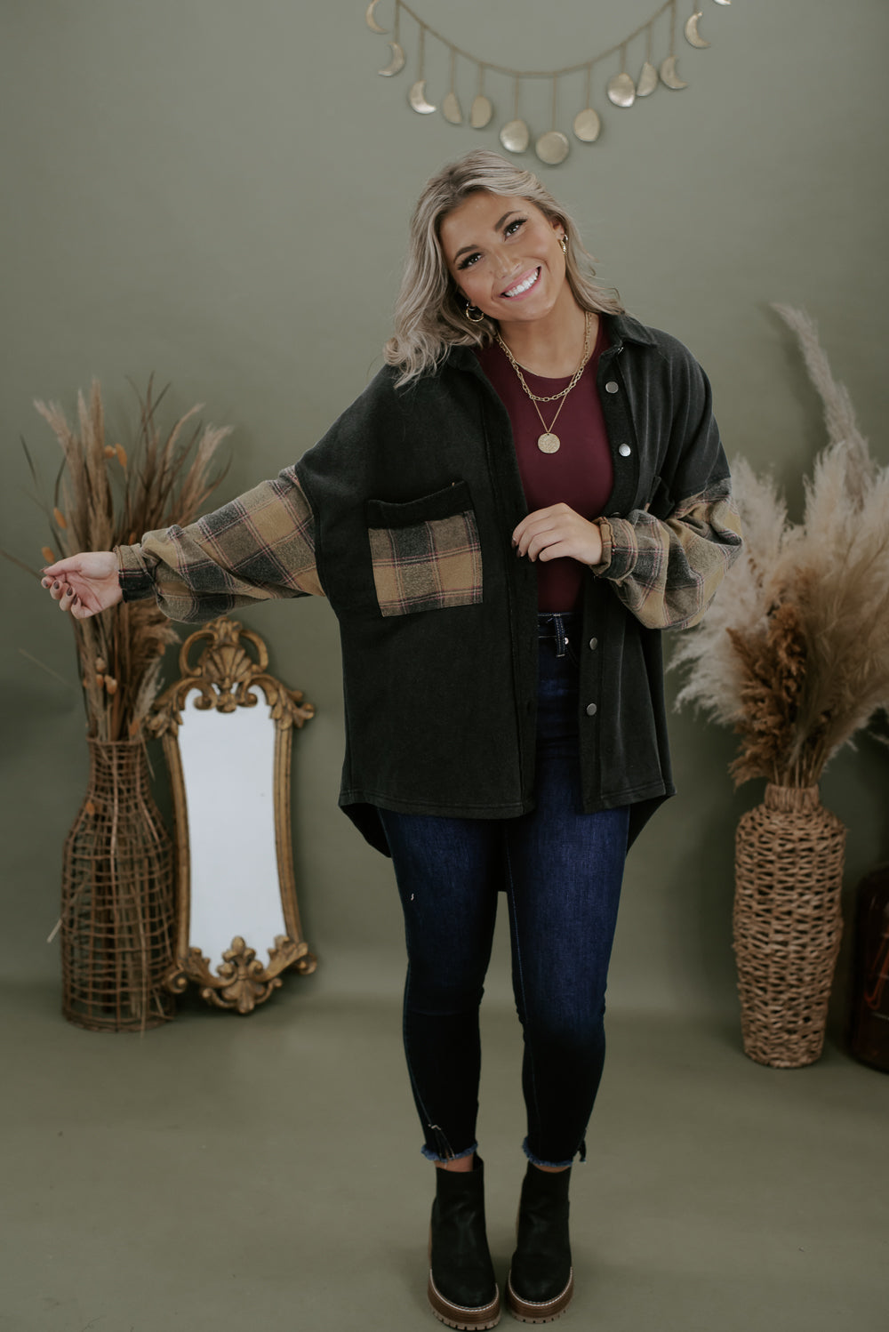 Season To Season Flannel , Orange/Black – Everyday Chic Boutique