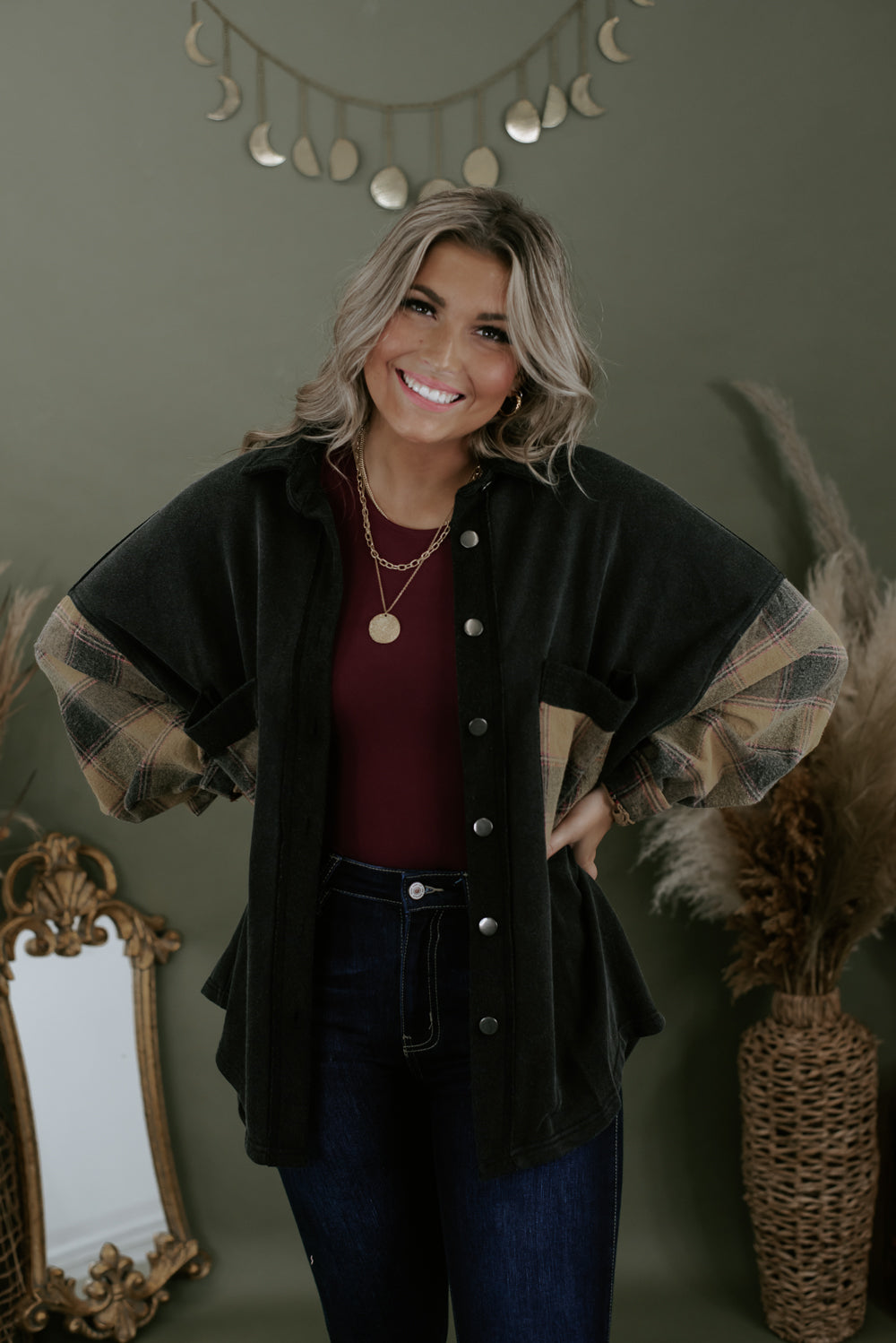 Season To Season Flannel , Orange/Black – Everyday Chic Boutique