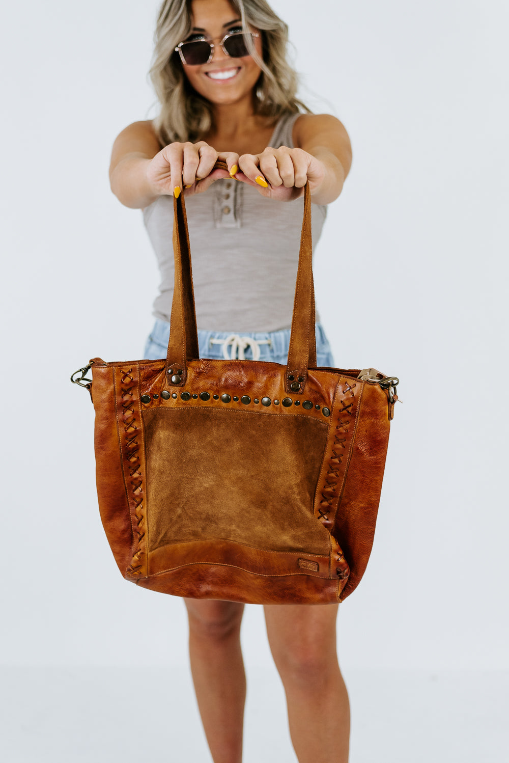 Go Forth Goods Leather Bucket Bag - Large - Rustic Pecan