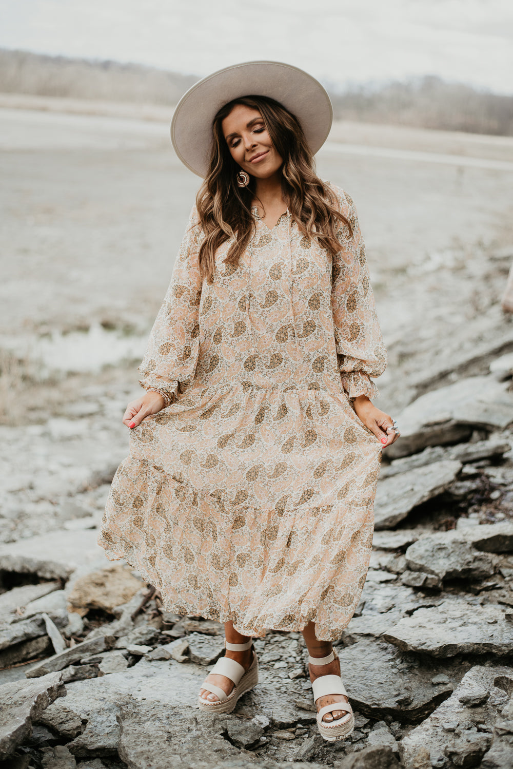 Ivory Boho Chic Maxi Dresses