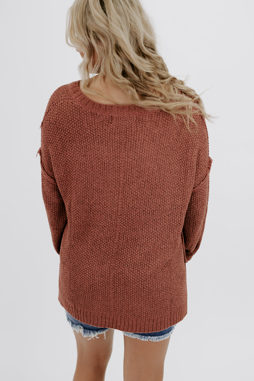 All Day Slouchy Waffle Knit Top, Cinnamon – Everyday Chic Boutique