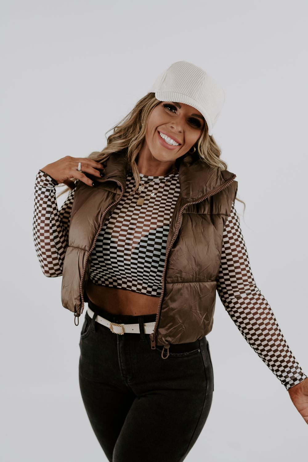 Eyes on You Taupe Brown Puffer Vest, Medium - The Mint Julep Boutique | Women's Boutique Clothing